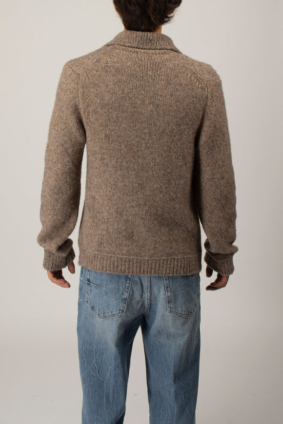  Cardigan In Alpaca Polo Fabrizio Del Carlo Uomo Beige - 5