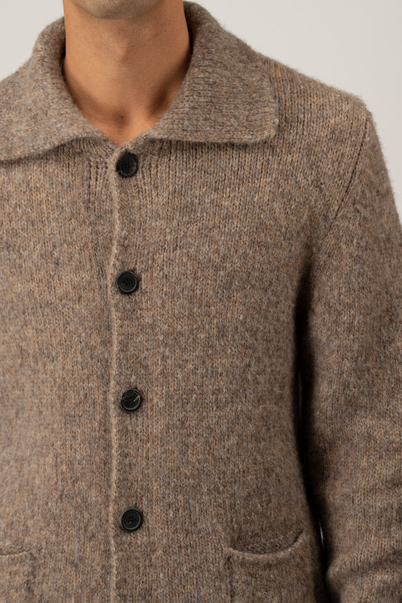  Cardigan In Alpaca Polo Fabrizio Del Carlo Uomo Beige - 6