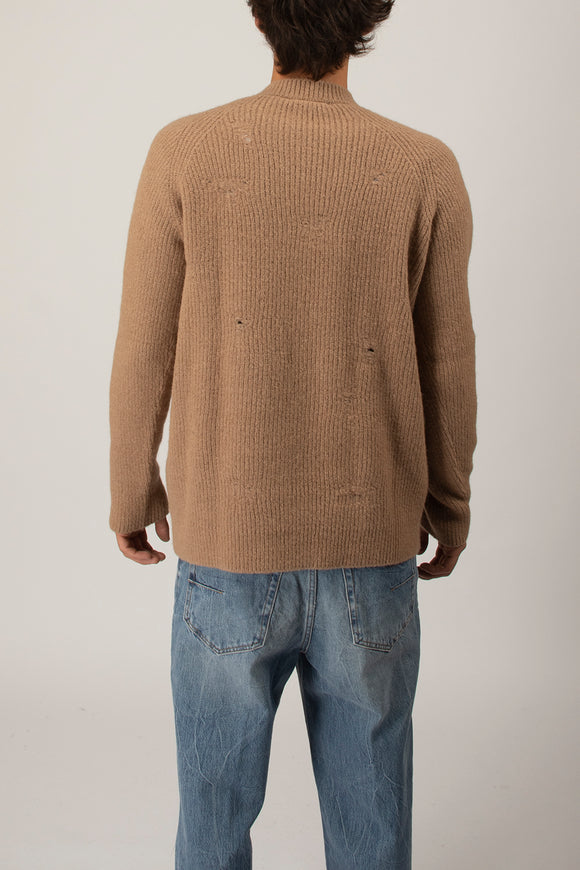 Maglia English Rib Rotture Laneus Uomo Beige - 5