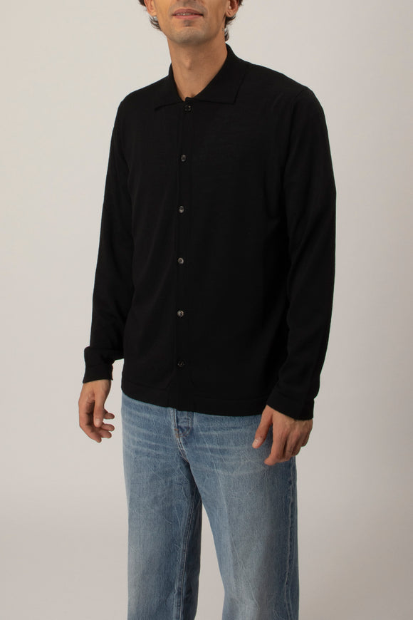  Cardigan Camicia Ciano Uomo Nero - 4