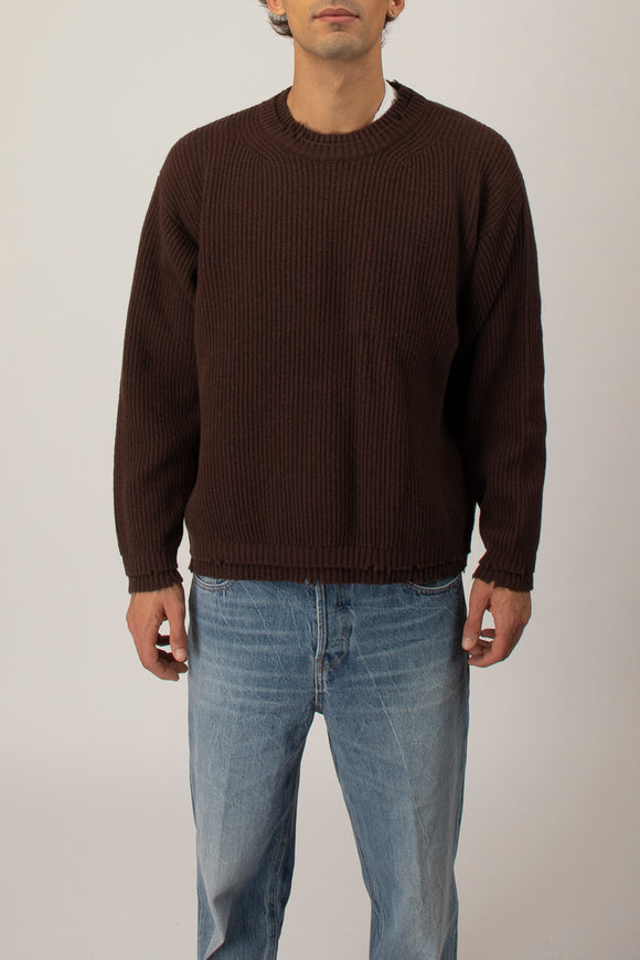  Maglia English Rib Ciano Uomo Marrone - 2