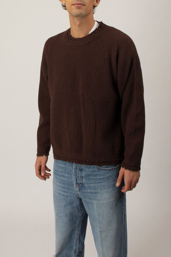  Maglia English Rib Ciano Uomo Marrone - 4