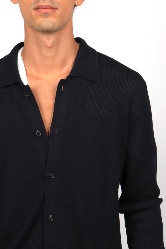  Cardigan A Polo Grifoni Uomo Blu - 6