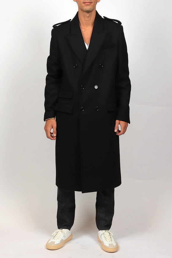  Cappotto Doppiopetto Militare Dondup Uomo Nero - 2