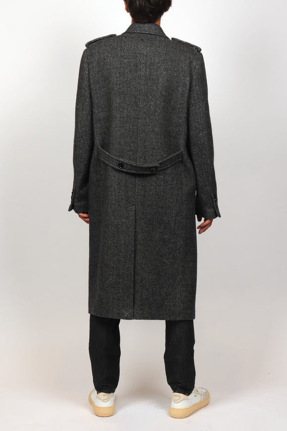  Cappotto Doppiopetto Resca Dondup Uomo Grigio - 4