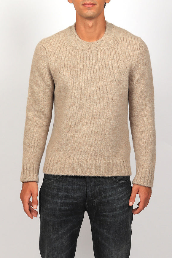  Maglia Girocollo Alpaca Fabrizio Del Carlo Uomo Beige - 2