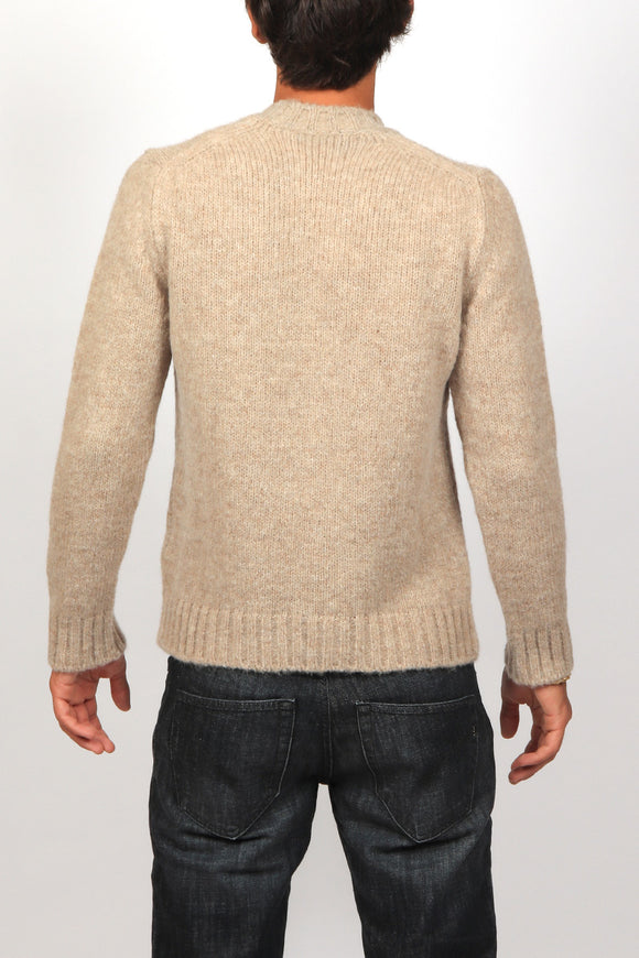  Maglia Girocollo Alpaca Fabrizio Del Carlo Uomo Beige - 5