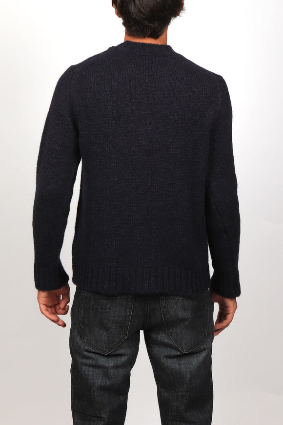  Maglia Girocollo Alpaca Fabrizio Del Carlo Uomo Blu - 5