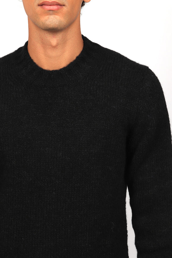  Maglia Girocollo Alpaca Fabrizio Del Carlo Uomo Nero - 6