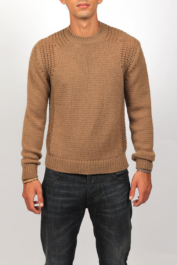  Maglia Girocollo Calato Fabrizio Del Carlo Uomo Beige - 2