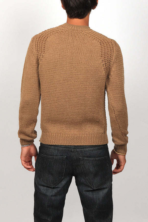  Maglia Girocollo Calato Fabrizio Del Carlo Uomo Beige - 5