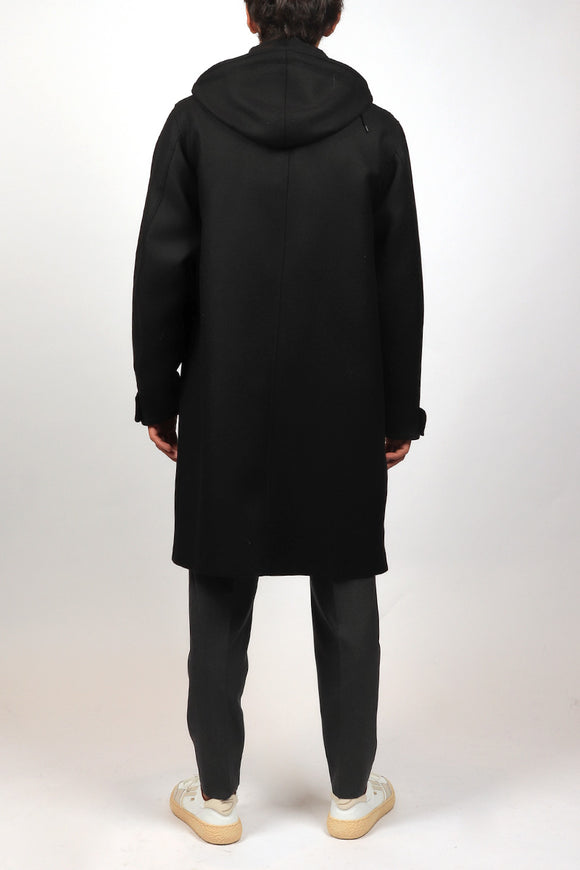  Parka Diagonal In Lana Grifoni Uomo Nero - 4