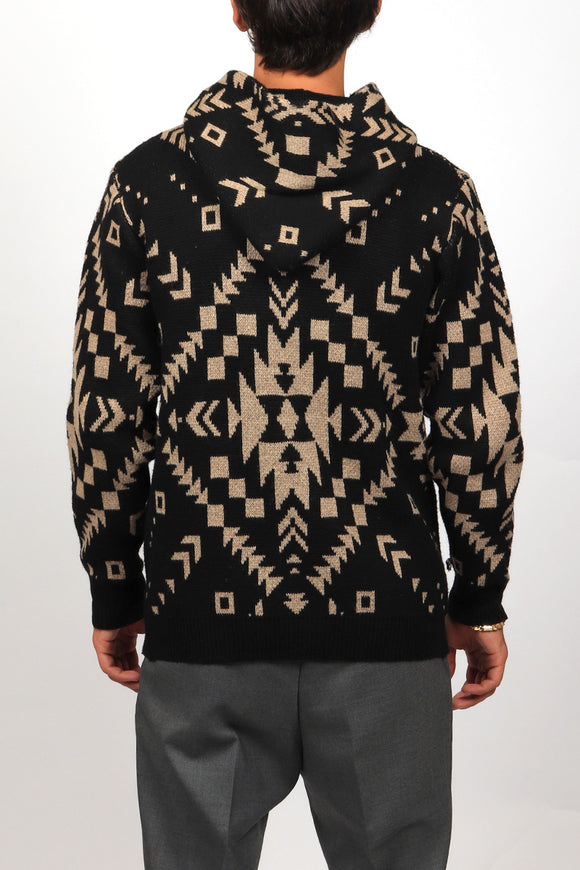  Cardigan Cappuccio Ohana Tooco Uomo Nero - 5