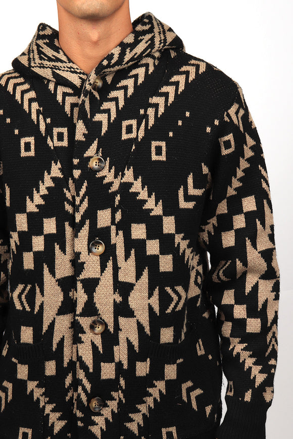 Cardigan Cappuccio Ohana Tooco Uomo Nero - 6