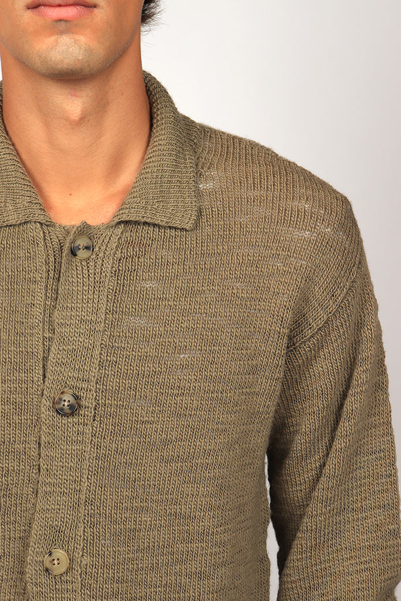  Cardigan Polo Boucle Covert Uomo Beige - 6