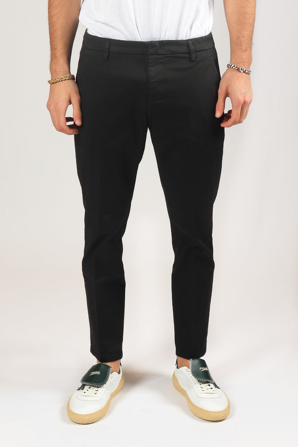  Pantalone Alfredo In Gabardina Dondup Uomo Nero - 2