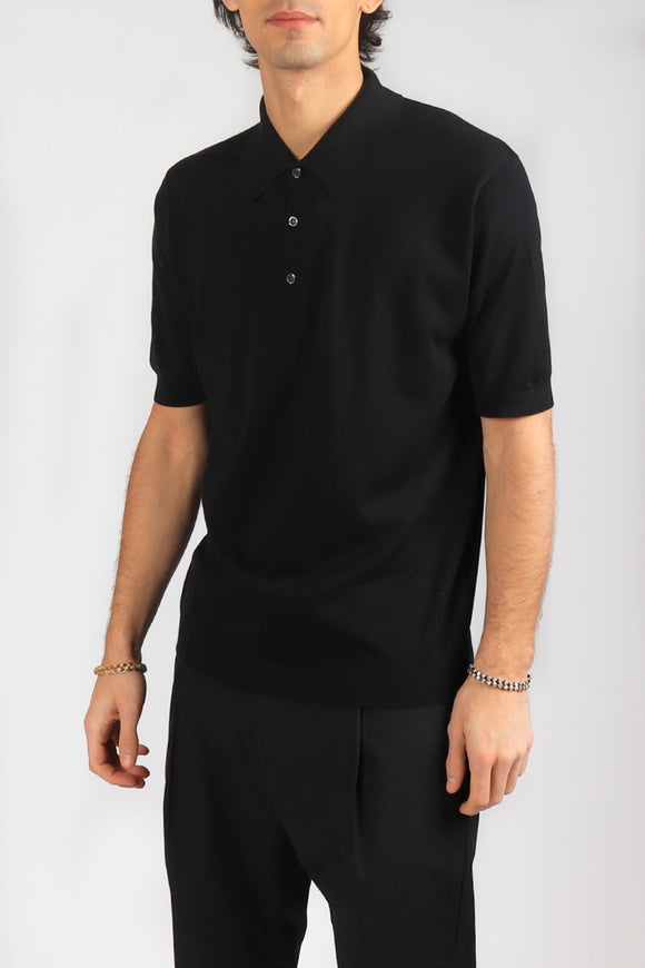  Polo Isis John Smedley Uomo Nero - 4