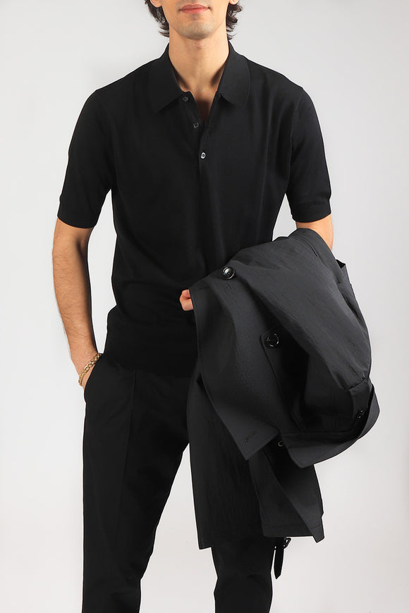  Polo Isis John Smedley Uomo Nero - 1