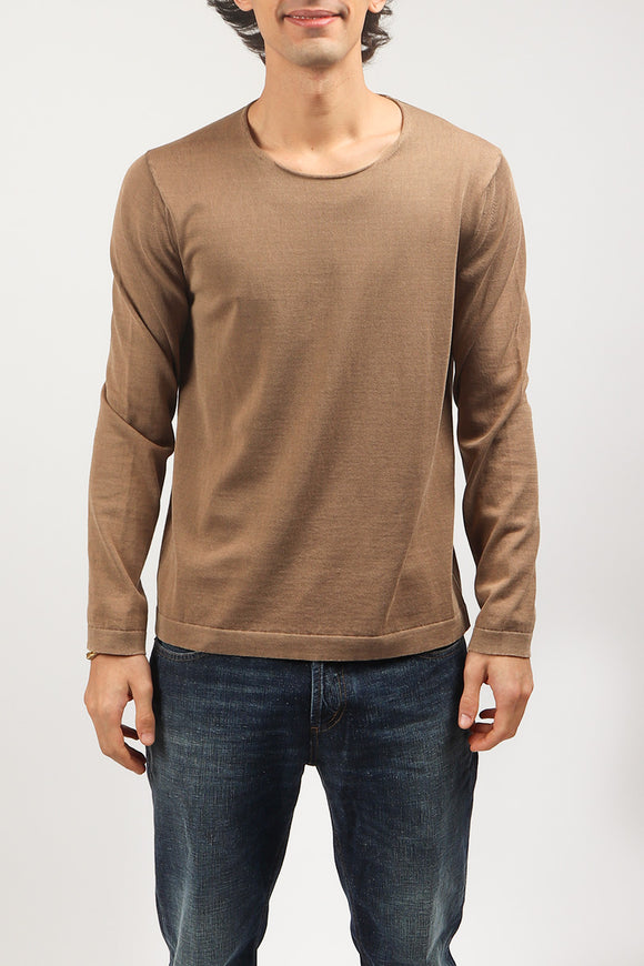  Maglia Girocollo Spalmata Fabrizio Del Carlo Uomo Beige - 2