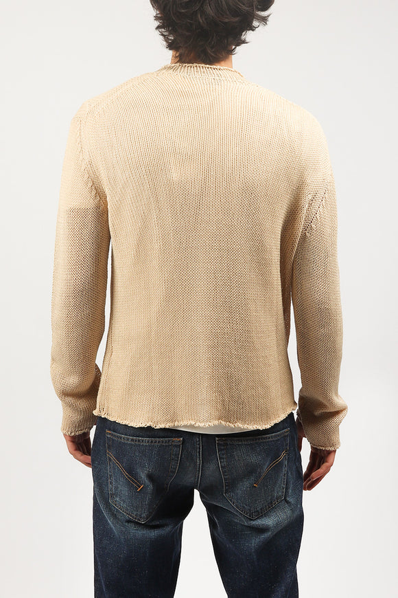  Maglia A V Carta Fabrizio Del Carlo Uomo Beige - 5