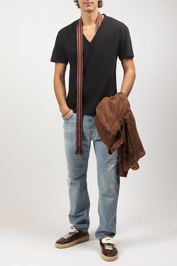  T-shirt A V Grifoni Uomo Nero - 3