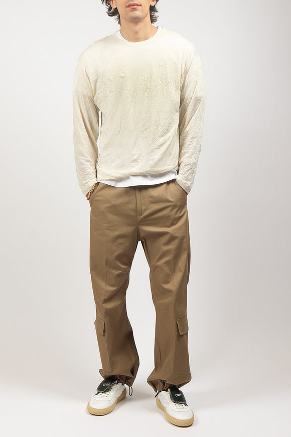  Pantalone Cargo Basso Covert Uomo Beige - 3