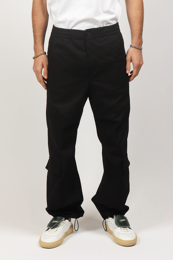  Pantalone Cargo Basso Covert Uomo Nero - 2