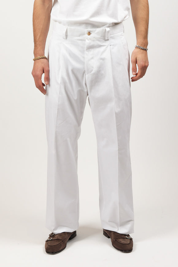  Pantalone Pinces Laneus Uomo Bianco - 2