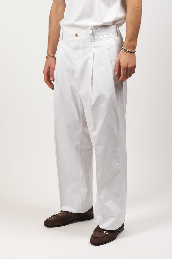  Pantalone Pinces Laneus Uomo Bianco - 4