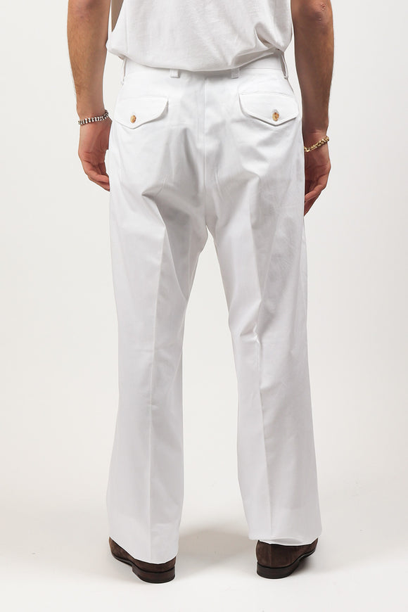  Pantalone Pinces Laneus Uomo Bianco - 5