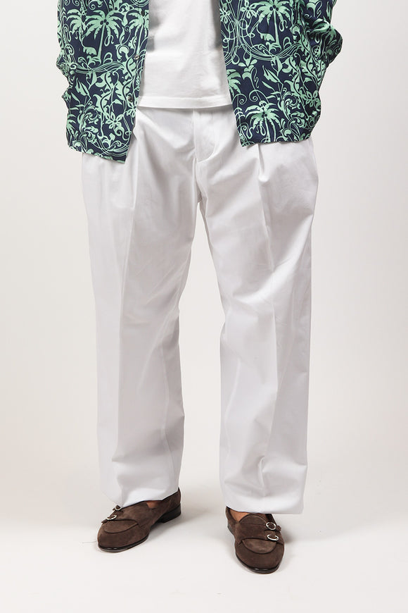  Pantalone Pinces Laneus Uomo Bianco - 1