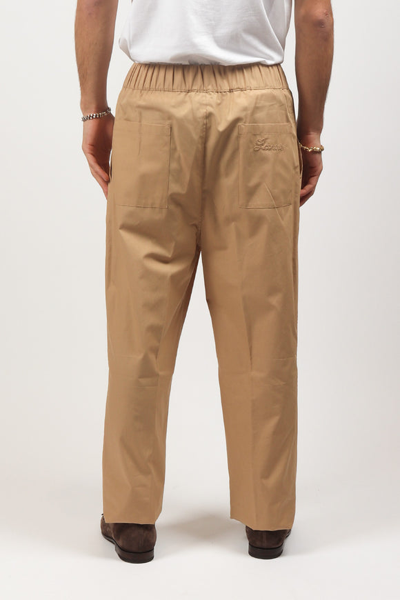  Pantalone Fascia Ricamo Laneus Uomo Beige - 5