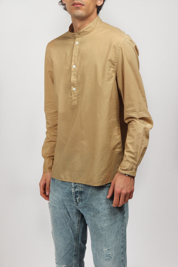  Camicia Coreana Mussola Dondup Uomo Beige - 4