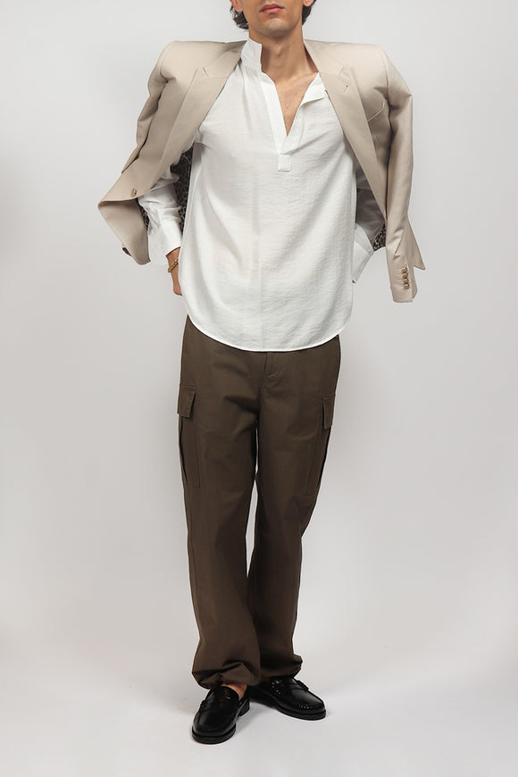  Camicia A Polo In Creppe Officina 36 Uomo Bianco - 3