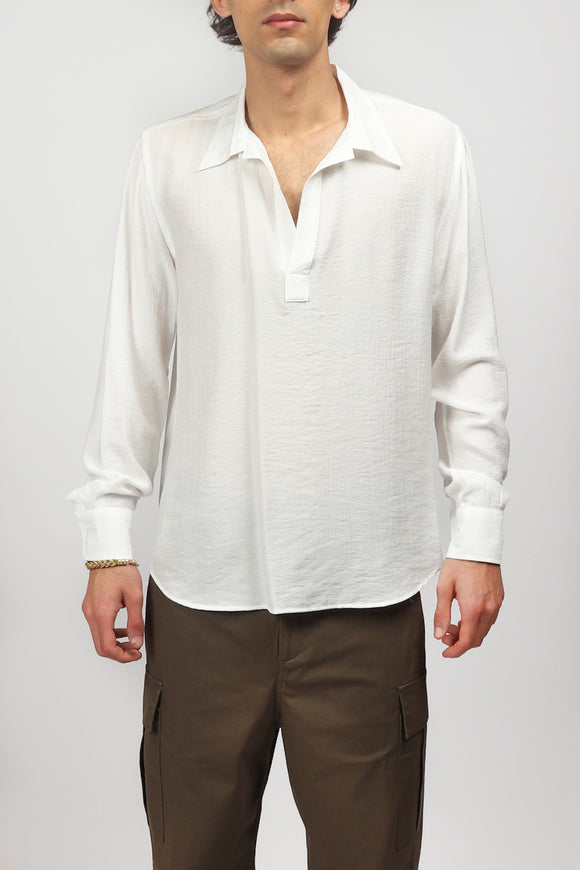  Camicia A Polo In Creppe Officina 36 Uomo Bianco - 2