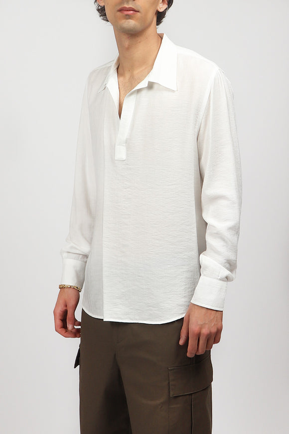  Camicia A Polo In Creppe Officina 36 Uomo Bianco - 4