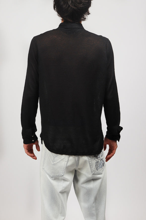  Camicia In Canapa Ciano Uomo Nero - 5