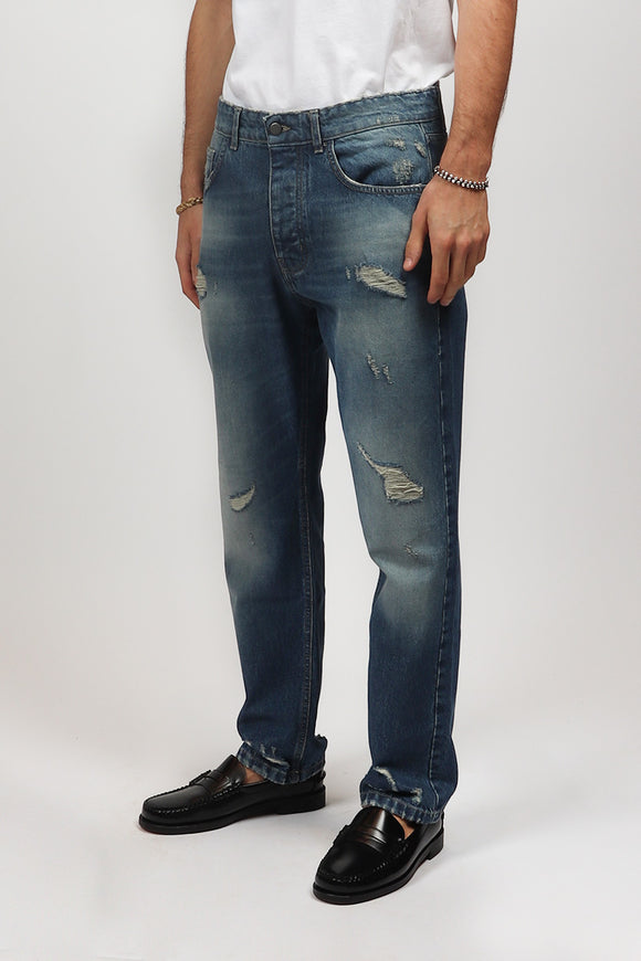  Jeans Regular Navy Broken Laundry Uomo Azzurro - 4