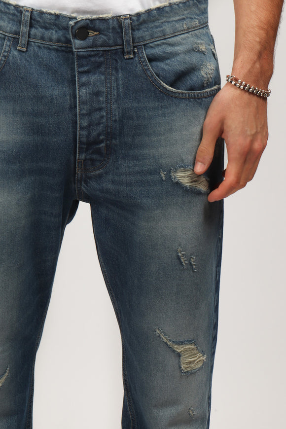  Jeans Regular Navy Broken Laundry Uomo Azzurro - 6
