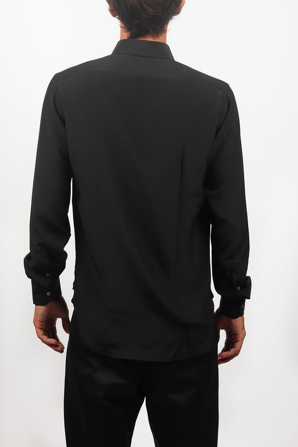 Camicia Regular In Seta Del Siena Uomo Nero - 5