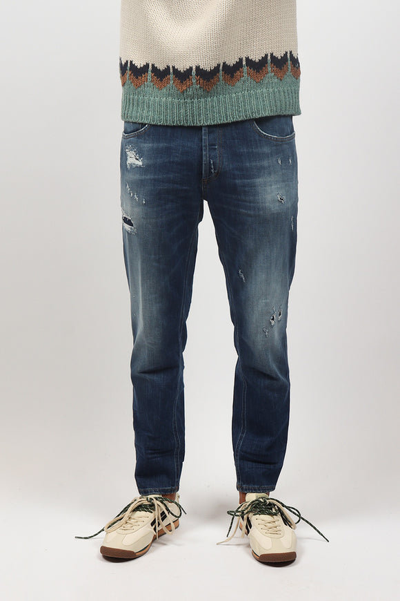  Jeans Brighton Rotture Dondup Uomo Blu - 1