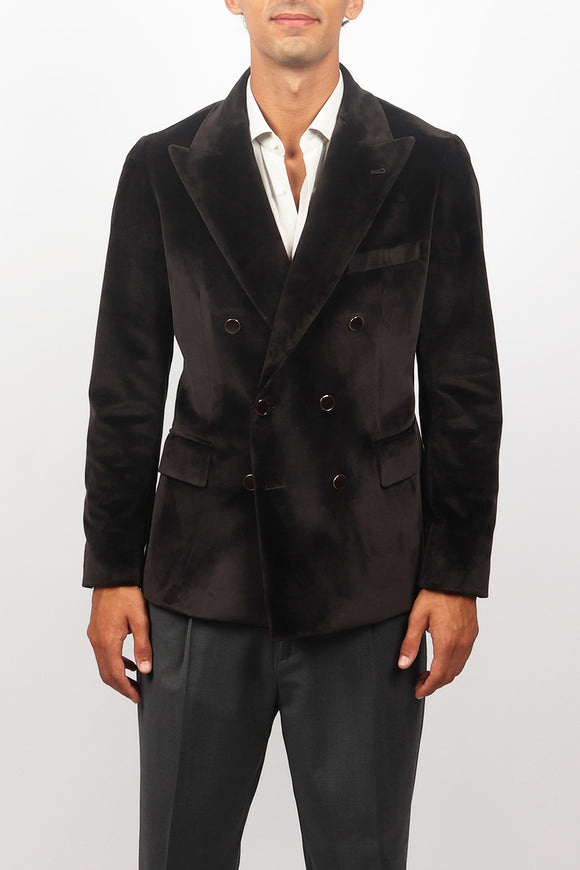 Giacca Velluto Liscio Reveres 1949 Uomo Marrone - 2
