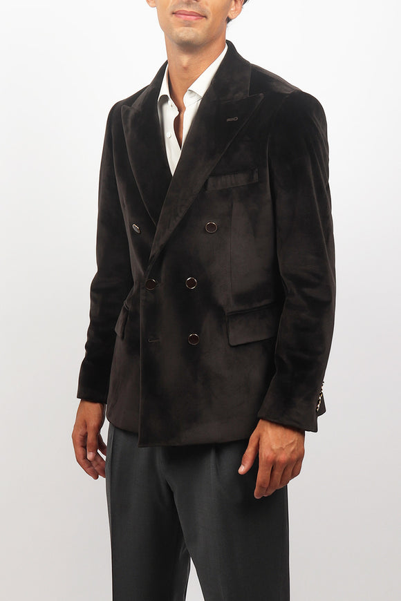 Giacca Velluto Liscio Reveres 1949 Uomo Marrone - 4