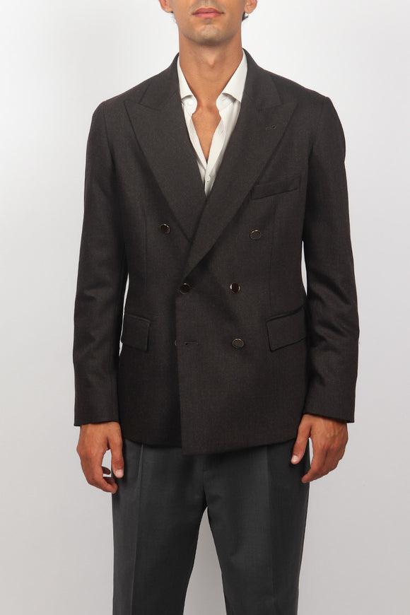  Giacca Doppiopetto Flanella Reveres 1949 Uomo Marrone - 2