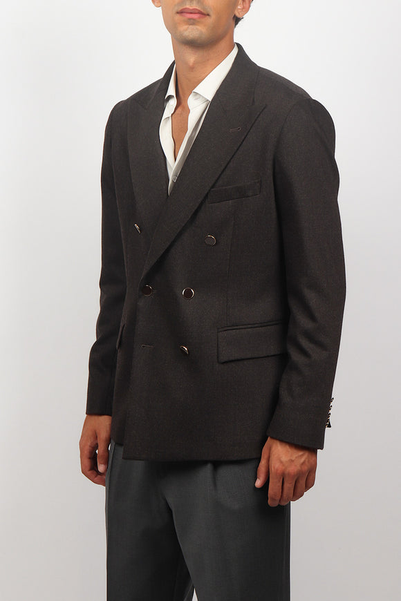  Giacca Doppiopetto Flanella Reveres 1949 Uomo Marrone - 4