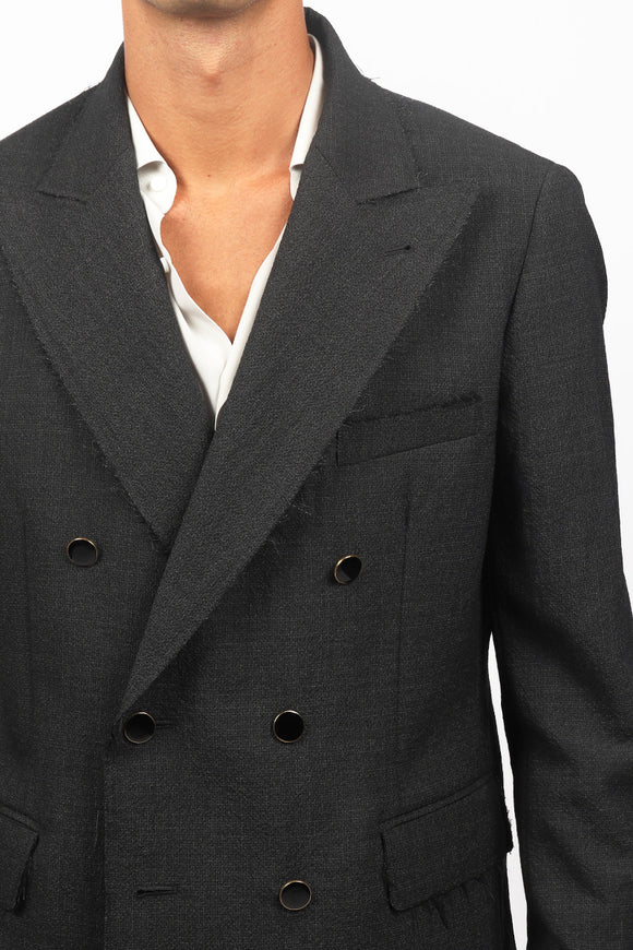  Giacca Pied De Poule Taglio Vivo Reveres 1949 Uomo Grigio - 6