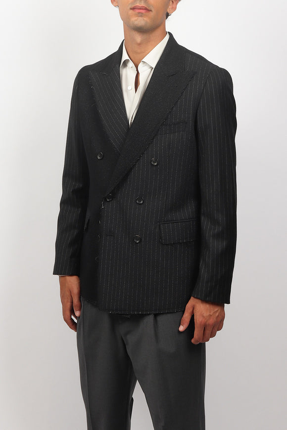  Giacca Doppiopetto Patchwork Reveres 1949 Uomo Nero - 4