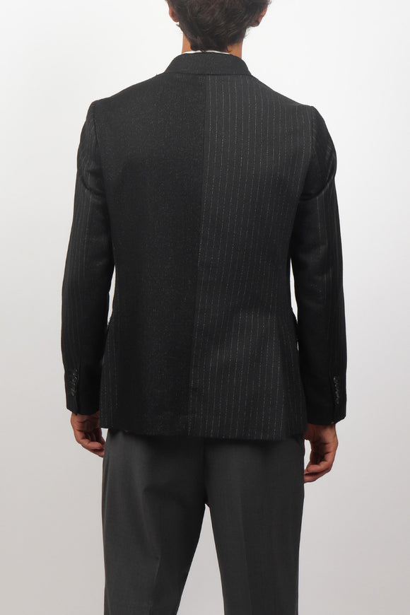  Giacca Doppiopetto Patchwork Reveres 1949 Uomo Nero - 5