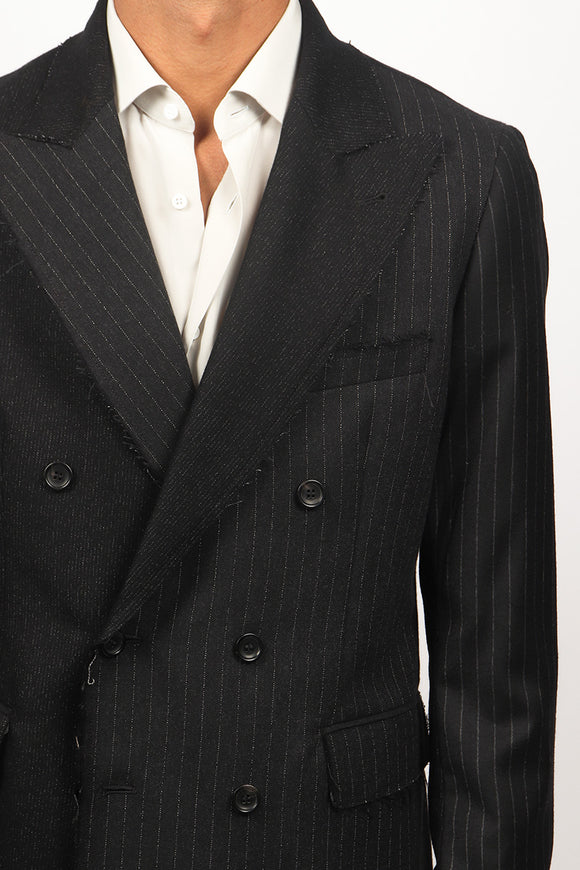  Giacca Doppiopetto Patchwork Reveres 1949 Uomo Nero - 6