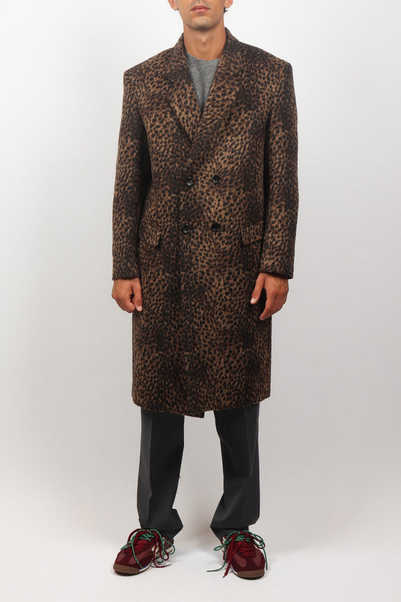  Cappotto Doppiopetto Animalier Reveres 1949 Uomo Marrone - 2